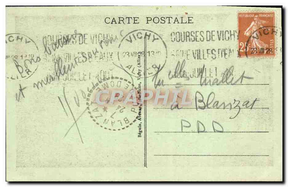CPA Vichy Le Hall Du Palais Des Sources Chomel — Verso