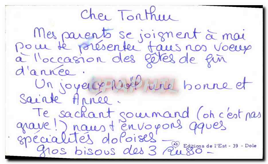 CPM Meilleurs Voeux de Dole — Rückseite