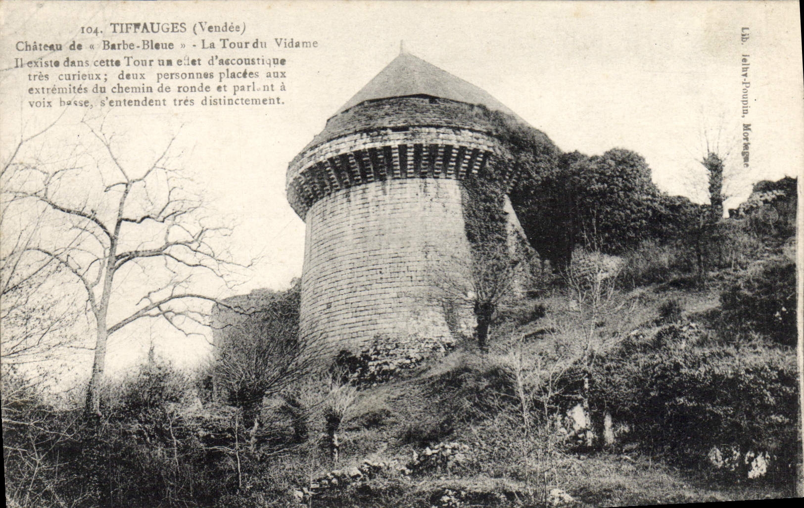 Tiffauges (Vendée) — Château de « Barbe-Bleue » - La Tour du Vidame — Lib. J. Poupin, Mortemart