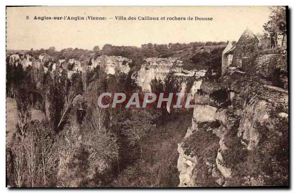 Angles-sur-l'Anglin (Vienne) — Villa des Cailloux et rochers de Dousse — R. Dorange, Tours