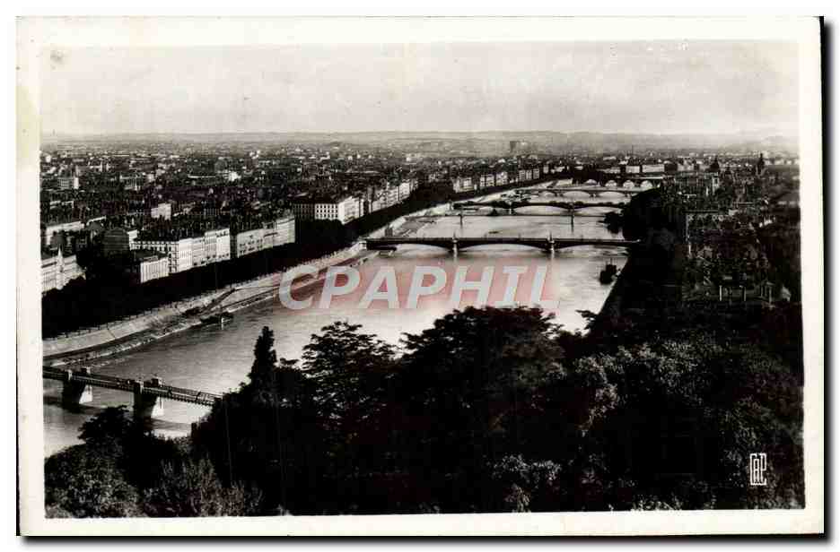 Lyons — Ansicht der Brücken über den Rhône — Verlag C.A.P. Nr. 2