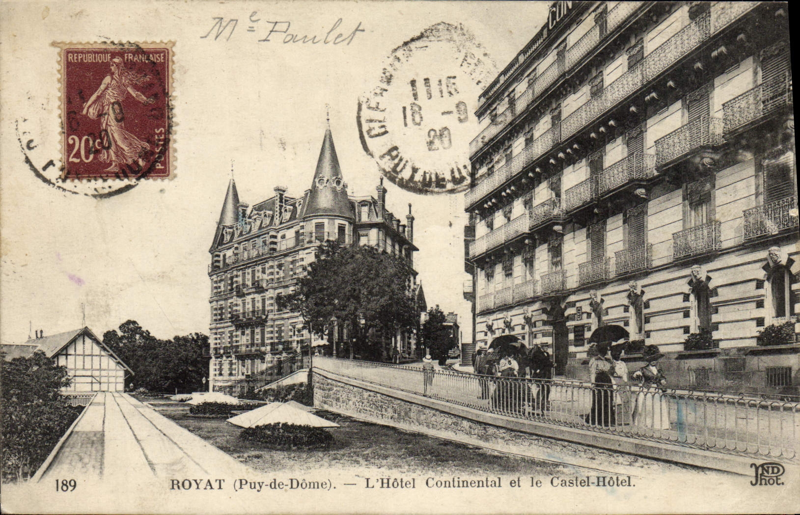 CPA Royat L'Hotel Continental et le Castel Hotel
