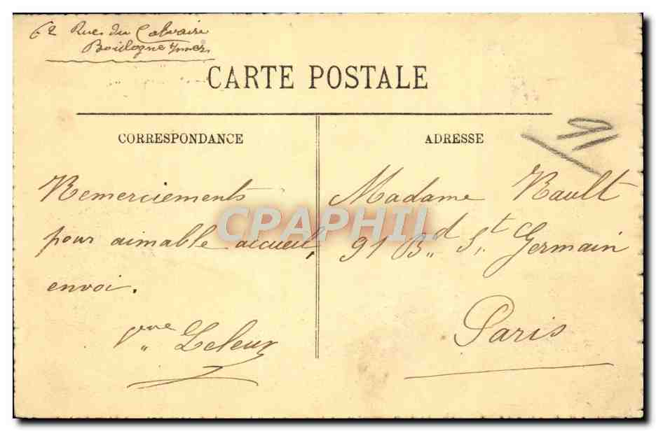CPA Boulogne Sur Mer La Porte Gayole — Rückseite