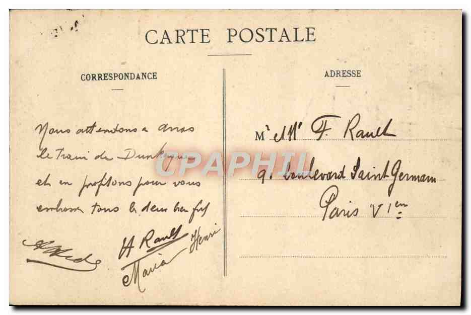 CPA Arras L'Hotel de Ville et son Beffroi — Rückseite