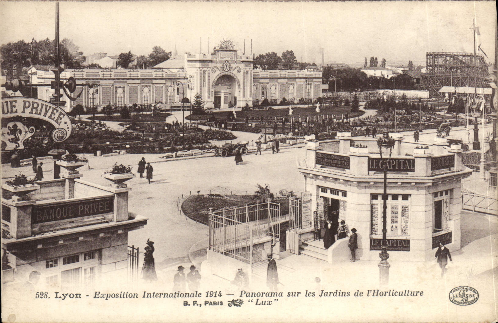 Lyon - Exposition Internationale 1914 — Panorama sur les Jardins de l'Horticulture — B.F., Paris