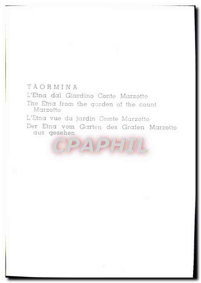 CPM Taormina L'Etna dal Giardino Conte Marzotto — Rückseite