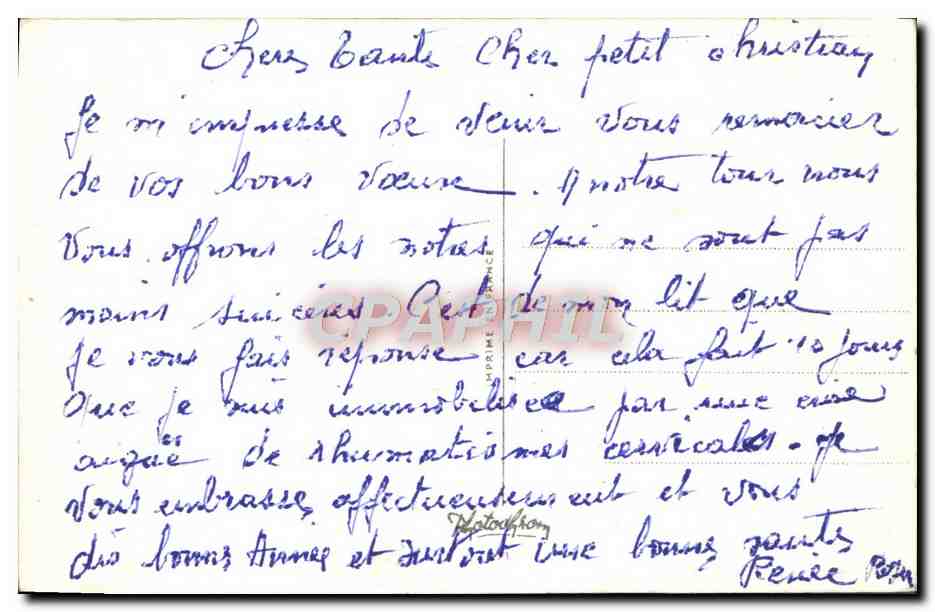 CPA Bonne Annee Enfants Ski  — Rückseite