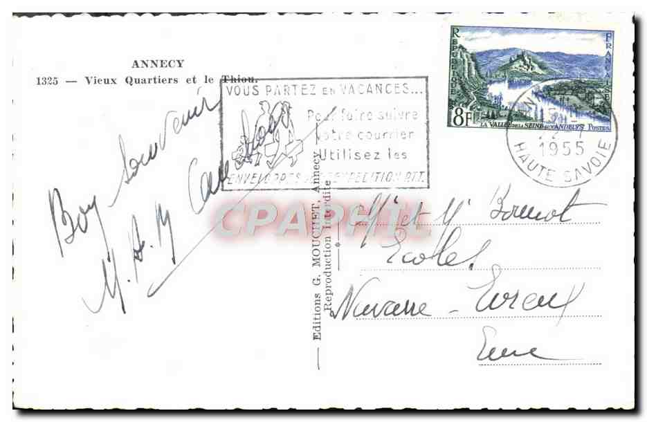 Annecy — Vieux Quartiers et le Thiou — Éditions G. Mototrist, Annecy, n°1325 — Reverso