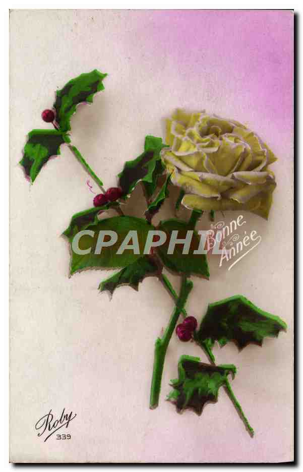CPA Fantaisie Fleurs Rose