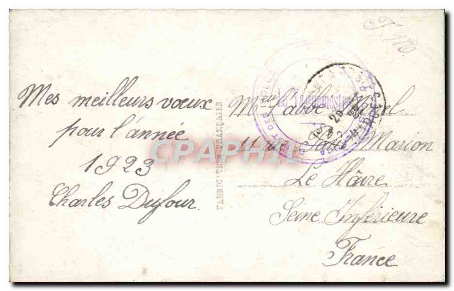 CPA Fantaisie Fleurs Rose — Rückseite
