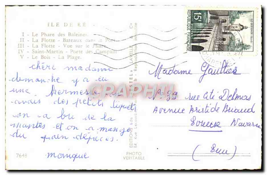 L'Île de Ré — Souvenir de l'Île de Ré — Éditions Lavelle — Rückseite