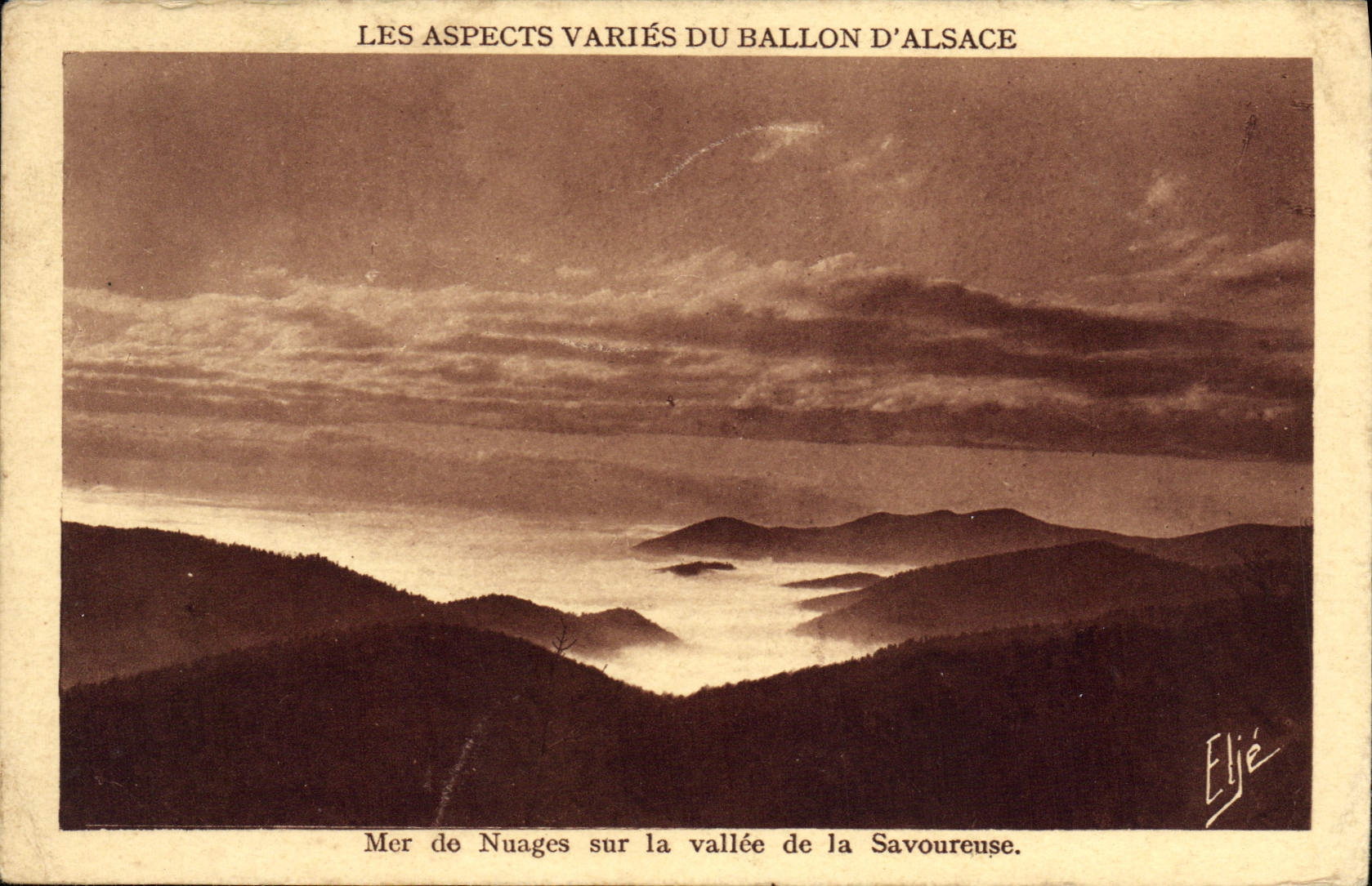 Mer de Nuages sur la vallée de la Savoureuse — Les Aspects Variés du Ballon d'Alsace — Éditions Eljé