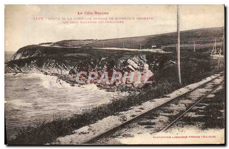 CPA Biarritz Route de la corniche basque de Biarritz a Hendaye Un coin sauvage du parcours 