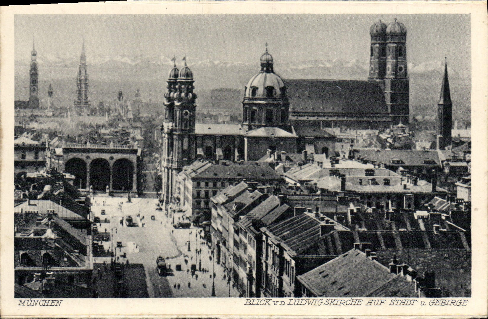 CPA Munchen Blick Ludwigskirche Auf Stadt u Gebirge