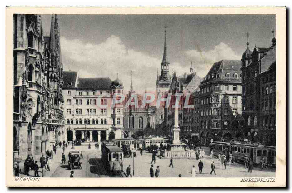 CPA Munchen Marlenplatz Tramway