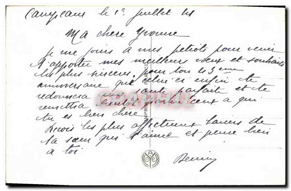CPA Heureux Anniversaire Fleurs — Verso
