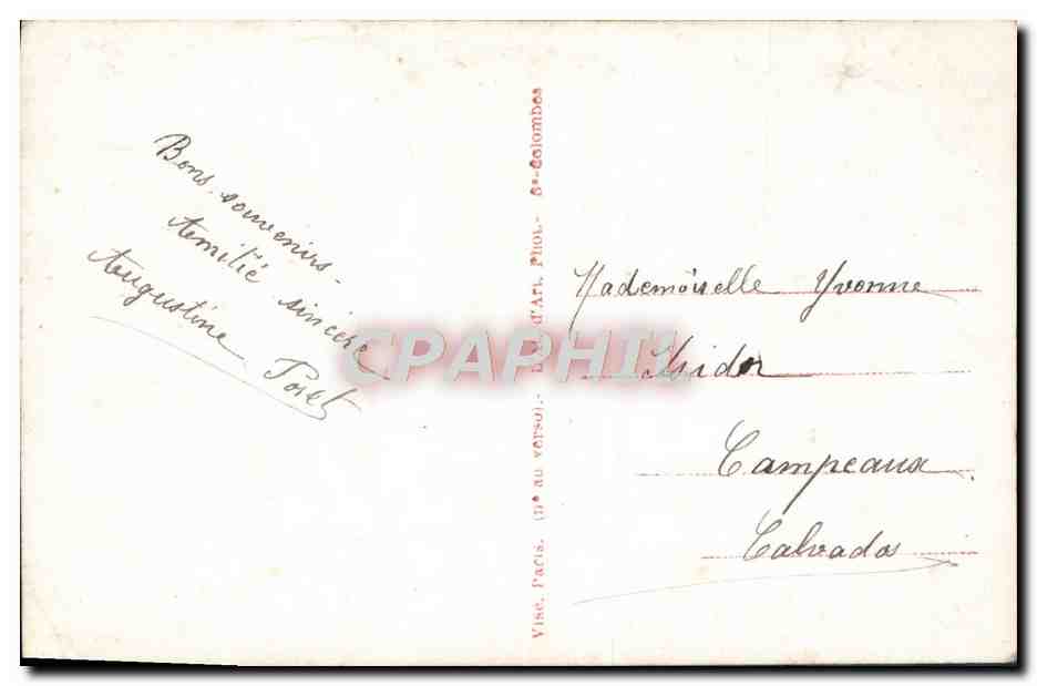 CPA Fantaisie Colombe — Verso