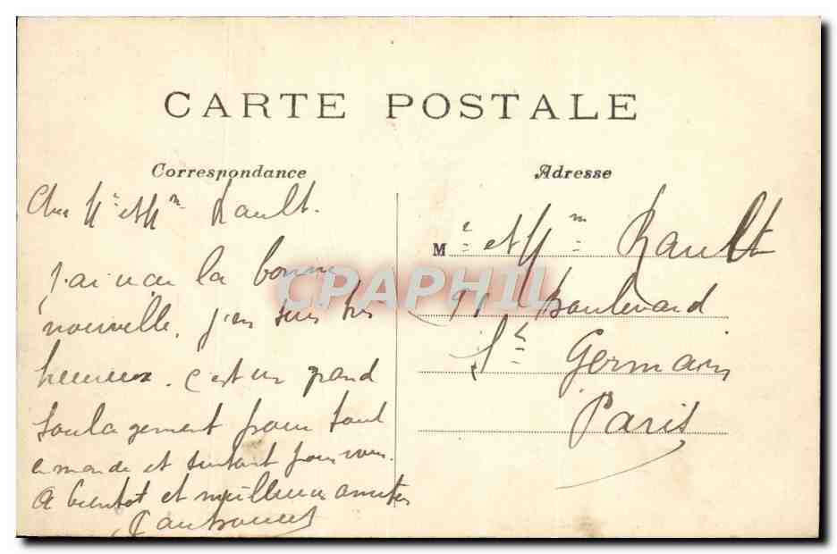 CPA Paris Square Des Batignolles — Rückseite