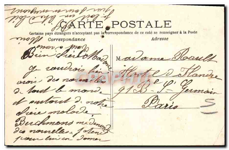 CPA Paris Buttes Chaumont La Grotte — Rückseite