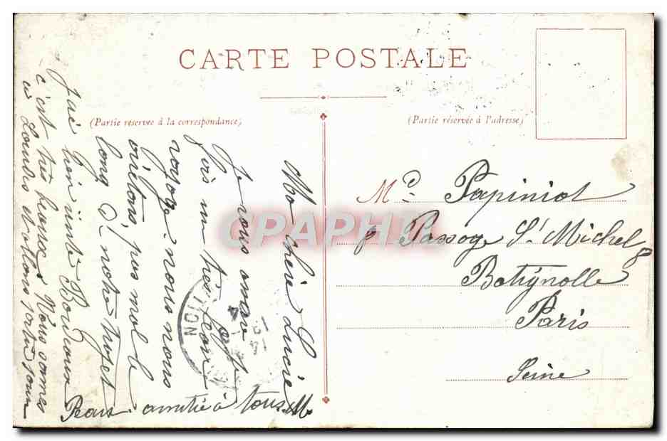 CPA Lourdes Le Chateau Fort — Verso