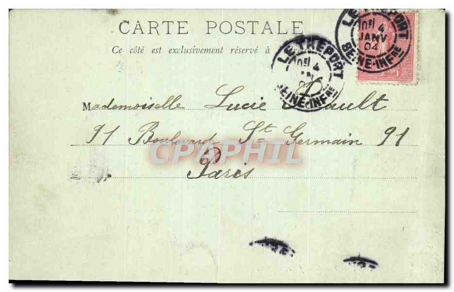 CPA Le Treport Vue De La Jetee Bateau — Rückseite
