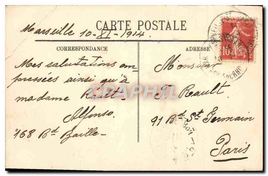 CPA Marseille Notre Dame De La Garde — Verso
