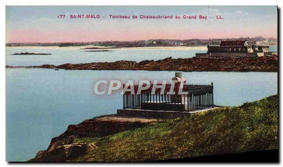 Saint-Malo — Tumba de Chateaubriand en el Grand-Bey — LL. n°177