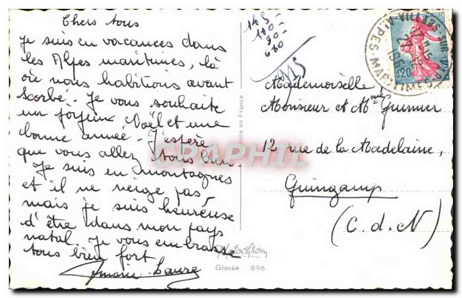CPA Bonne Annee — Verso
