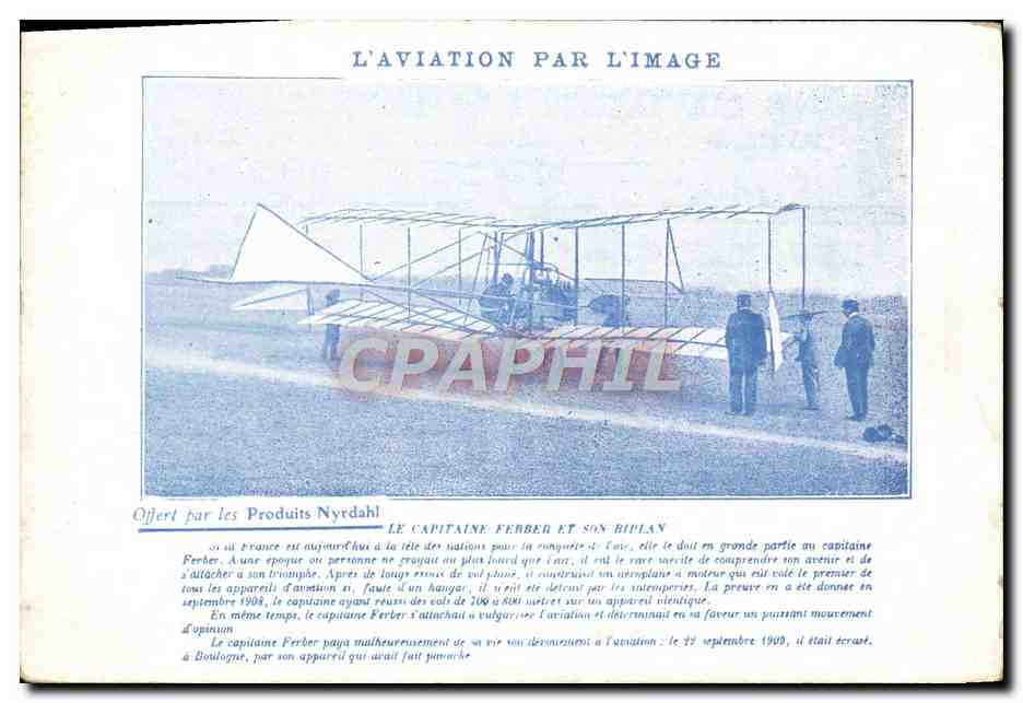 CPA Aviation Avion Capitaine Ferrer et son biplan 