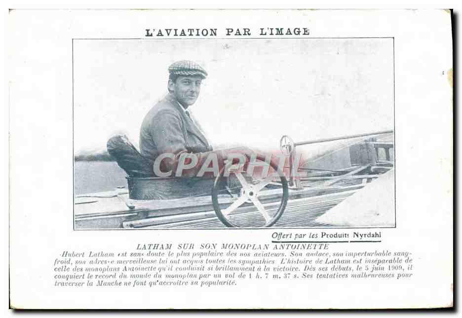 CPA Aviation Avion Latham sur son avion Antoinette 