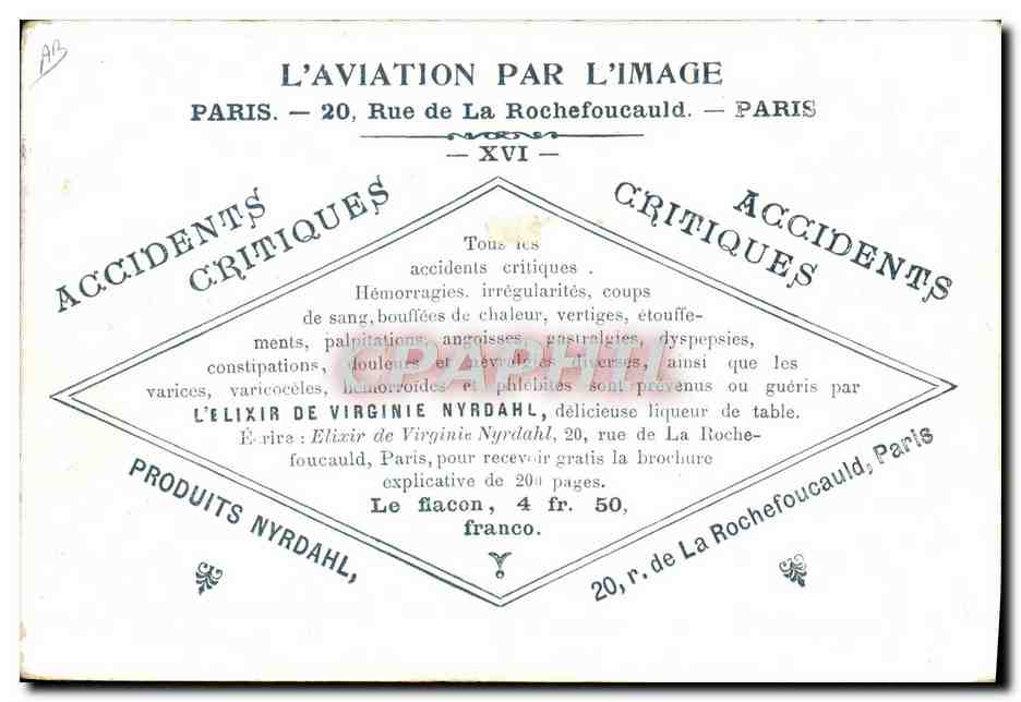 CPA Aviation Avion Latham sur son avion Antoinette  — Verso