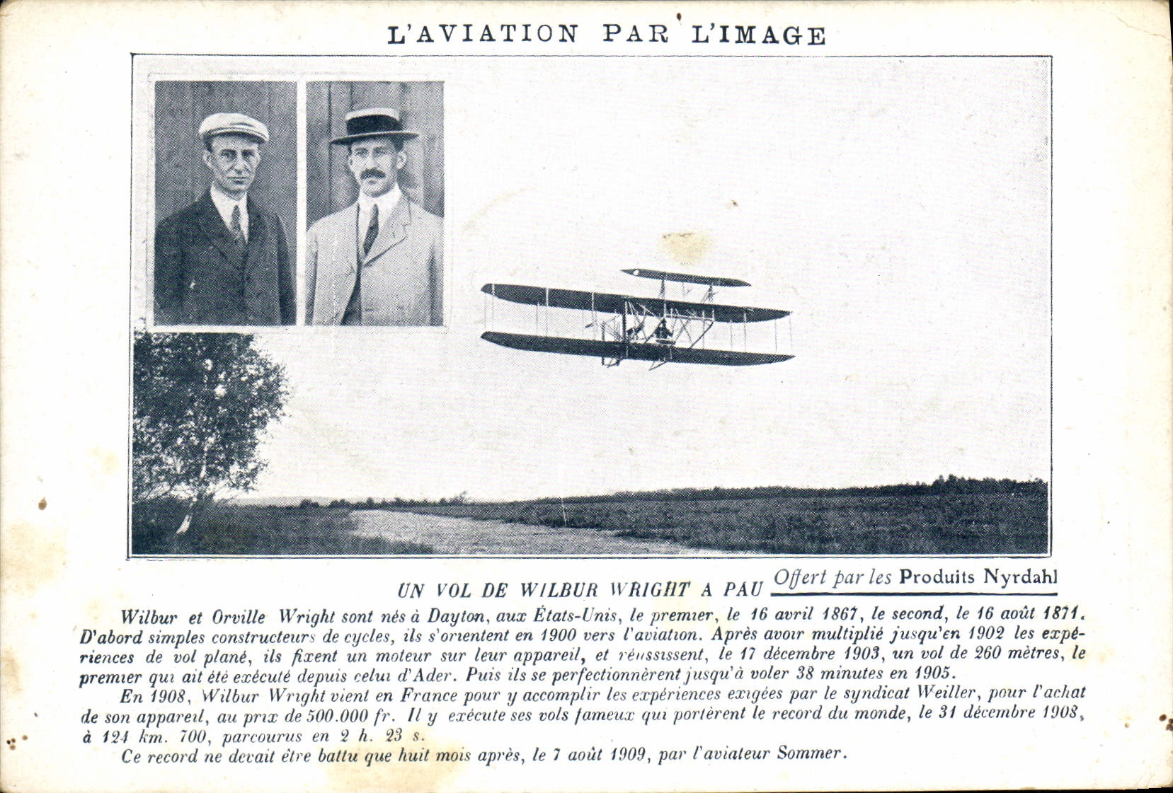 CPA Aviation Avion Un vol de wilbur Wright a Pau Nyrdahl