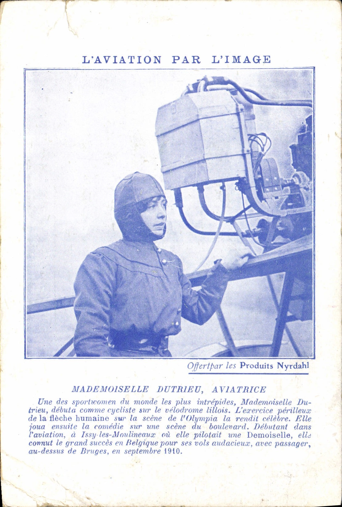 CPA Aviation Avion Mademoiselle Dutrieu Aviatrice