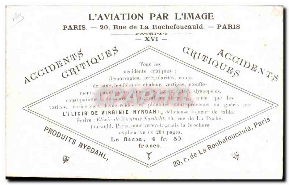 CPA Aviation Avion Latham sur son monoplan Antoinette  — Verso
