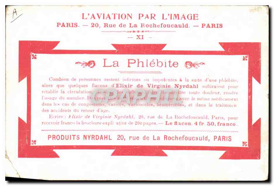 CPA Aviation Avion Le comte de Lambert au dessus de la Tour Eiffel — Verso
