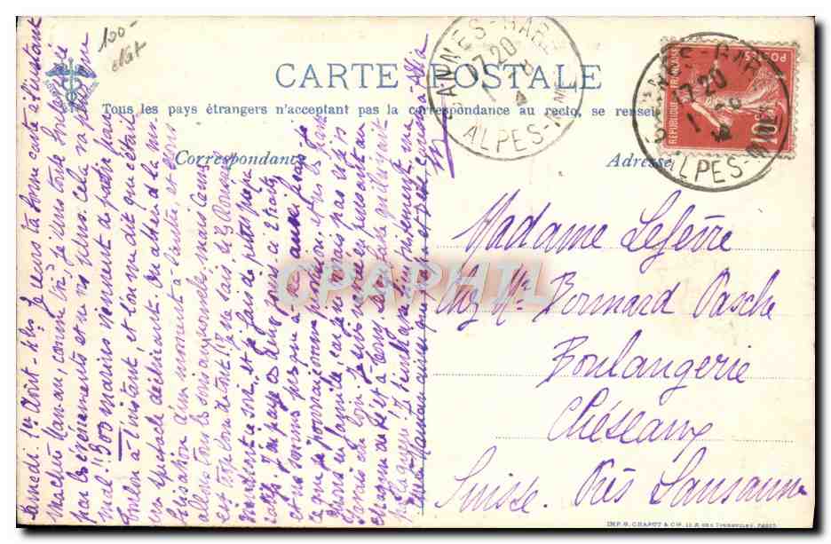 CPA Aviation Avion Biplan H Farman Circuit europeen Juin Juillet 1911 Le depart de Wijnmalen  — Verso
