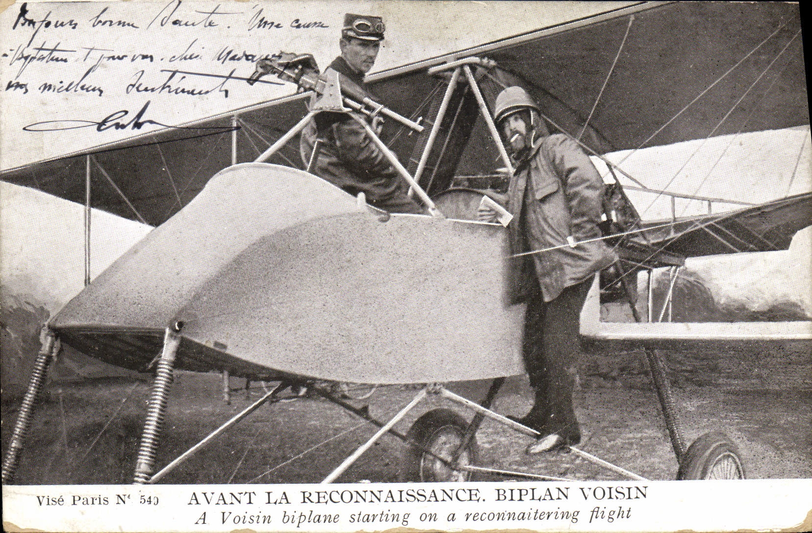 CPA Aviation Avion Avant la reconaissance Biplan Voisin 