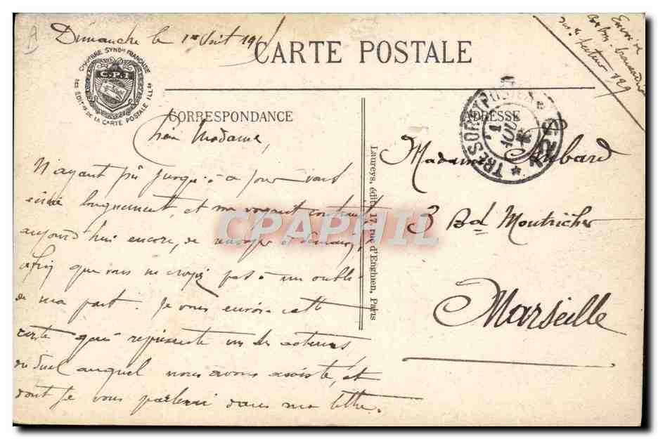 CPA Aviation Avion Avant la reconaissance Biplan Voisin  — Rückseite