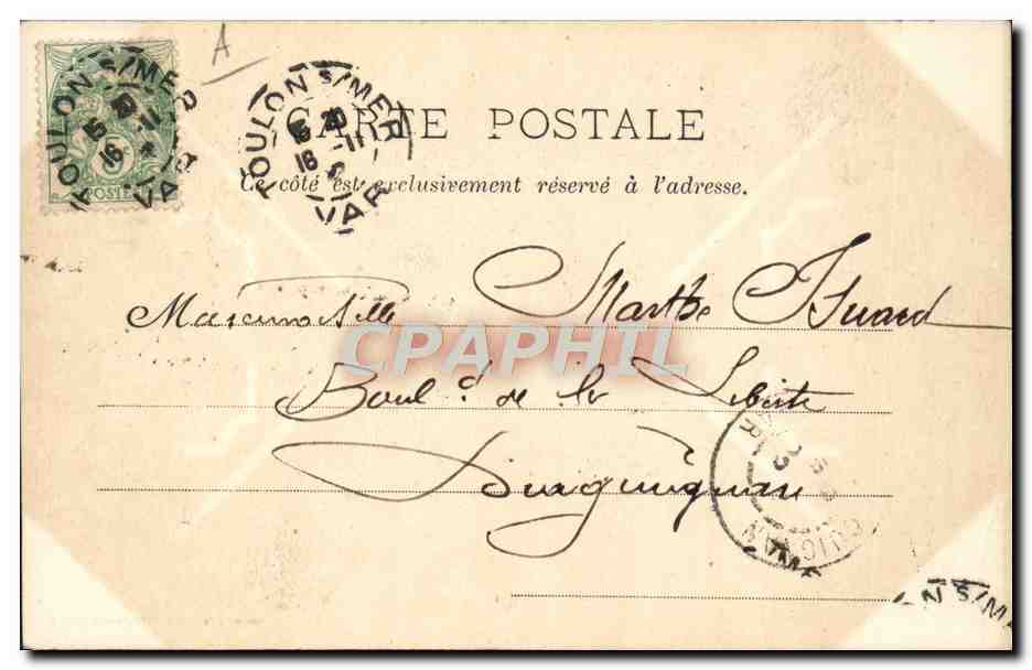 CPA Bateau Guerre Marine francaise Compagnie de debarquement se rendant a terre — Verso