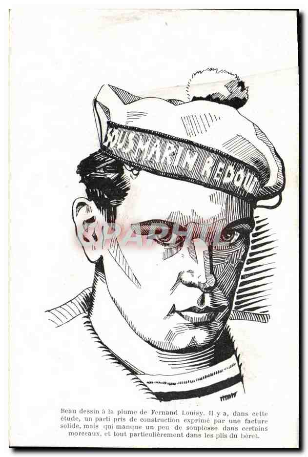 CPA Bateau Guerre Marin Dessin de Fernand Louisy