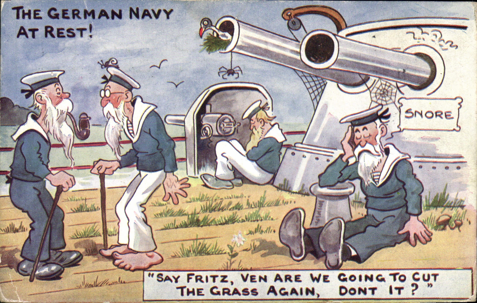 La Marine allemande au repos ! — caricature satirique — éditeur non visible