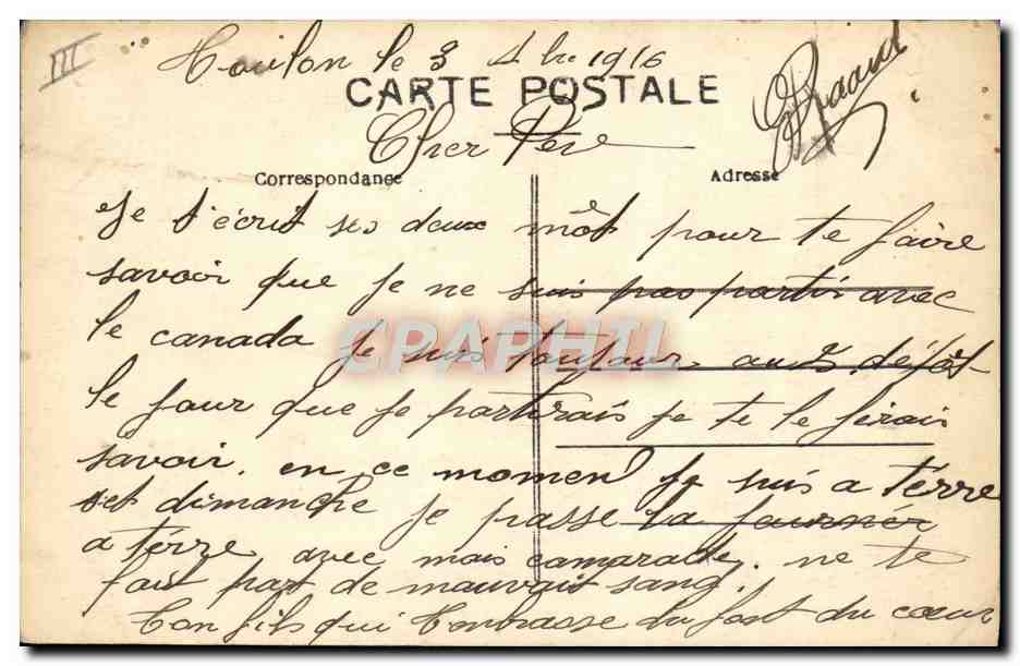 CPA Bateau Guerre Lavage du linge en famille  — Verso