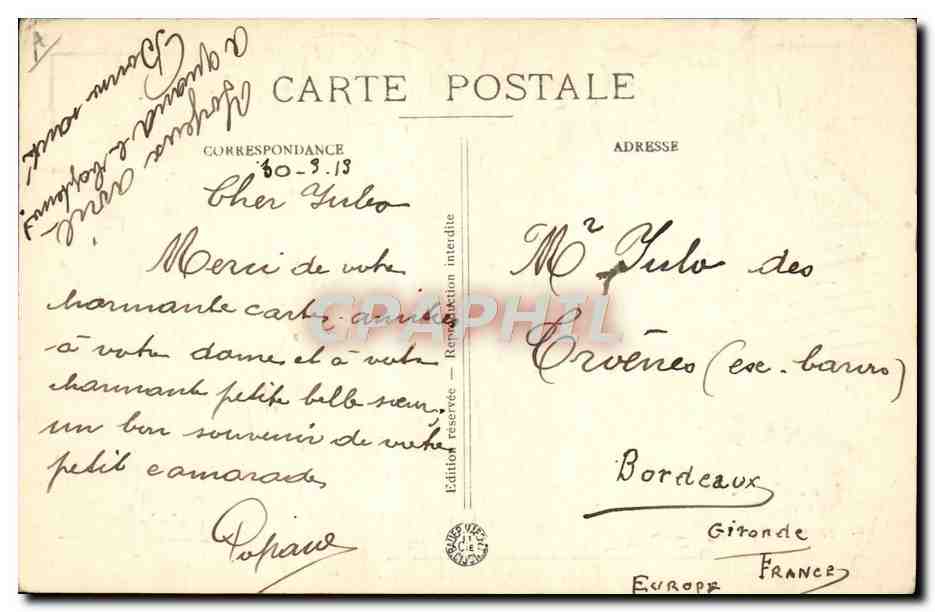 Proposition d'embarquement — P. Erialges — Édition G. V. B. C. — Reverso
