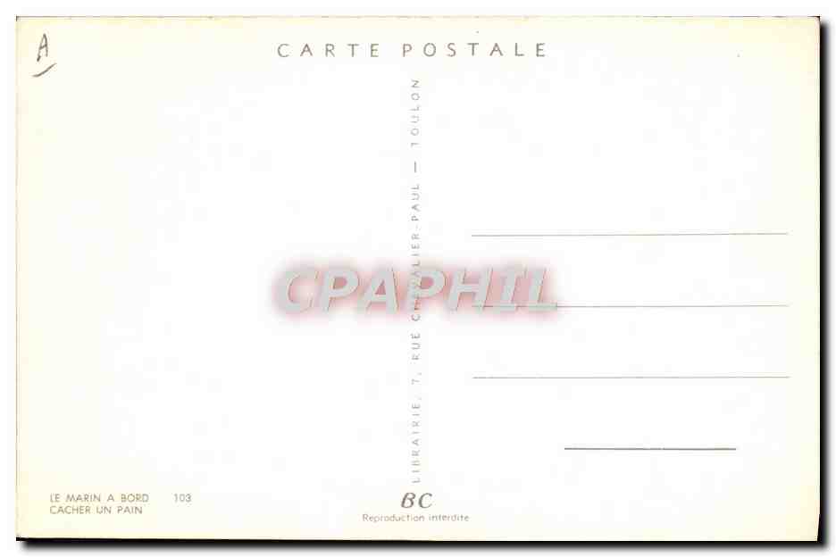 CPA Bateau Guerre le marin a bord  — Verso