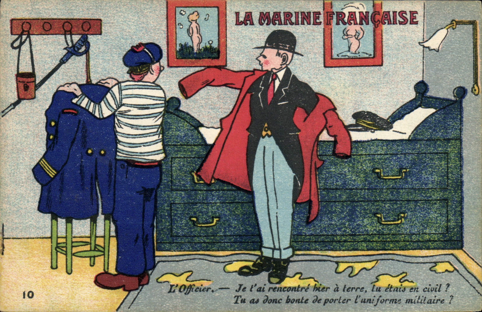 CPA Bateau Guerre Marine Francaise Officier 