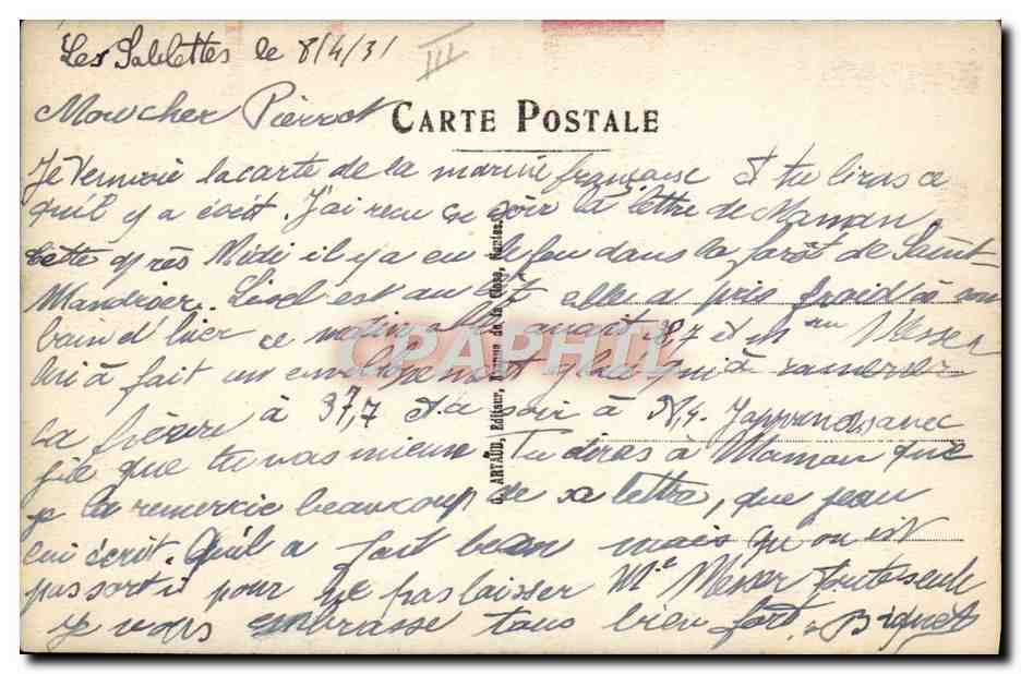 CPA Bateau Guerre Marine Francaise Officier  — Verso