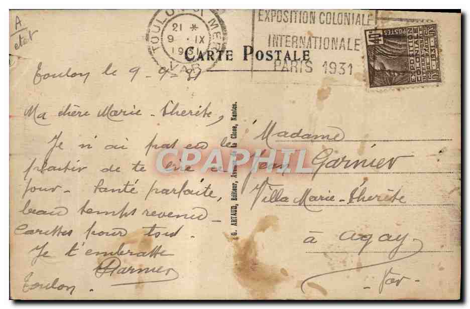 CPA Bateau Guerre Marine Francaise Kervarec  — Verso