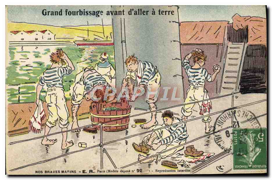 Nos braves marins — E.R., Paris (Modèle déposé n° 92)