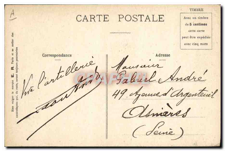 CPA Bateau Guerre En escadre Exercices de tir  — Verso