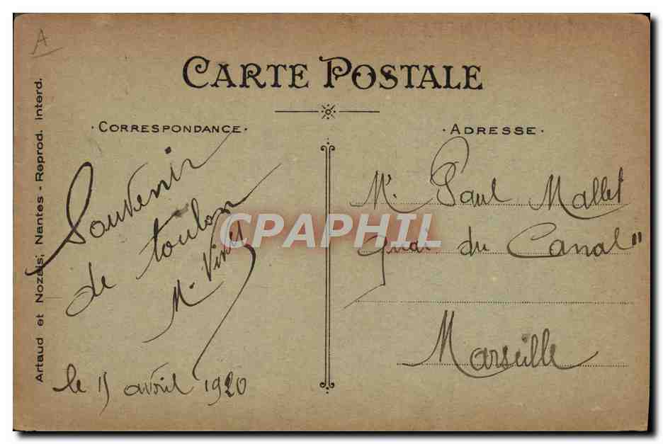 CPA Bateau Guerre Marins Marine francaise Le Louedec 4 jours de consigne — Verso